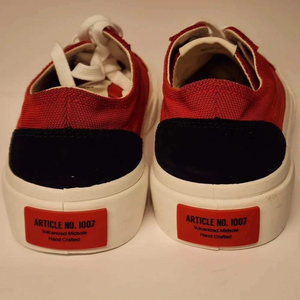 Article No. Red 1007-02 Sneakers Red Canvas with White Accents Men’s Size 8 - Picture 7 of 15
